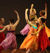 Colourful and lively dancers