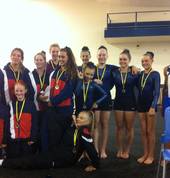 Tumbling and Trampoline athletes with there medals