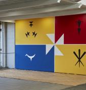 Benjamin Work Write it on the land, Seal it on the heart, 2018 (install view) commissioned by Te Tuhi, Auckland. Photo by Sam Hartnett