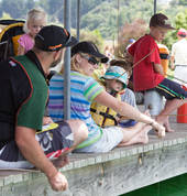 Prawn fishing at Huka Prawn Park