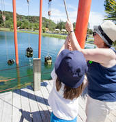One of the many activities available at Huka Prawn Park