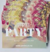 Partini Party flyers ready for delivery