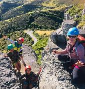 Climbing group of young brothers