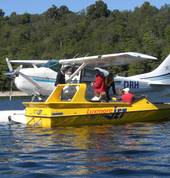 The Fly and Jetboat combo - picking up clients off the boat