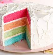 Rainbow Cake with Buttercream Icing