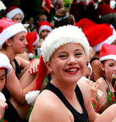Enjoying a much deserved ice block after Santa Parade Performance
